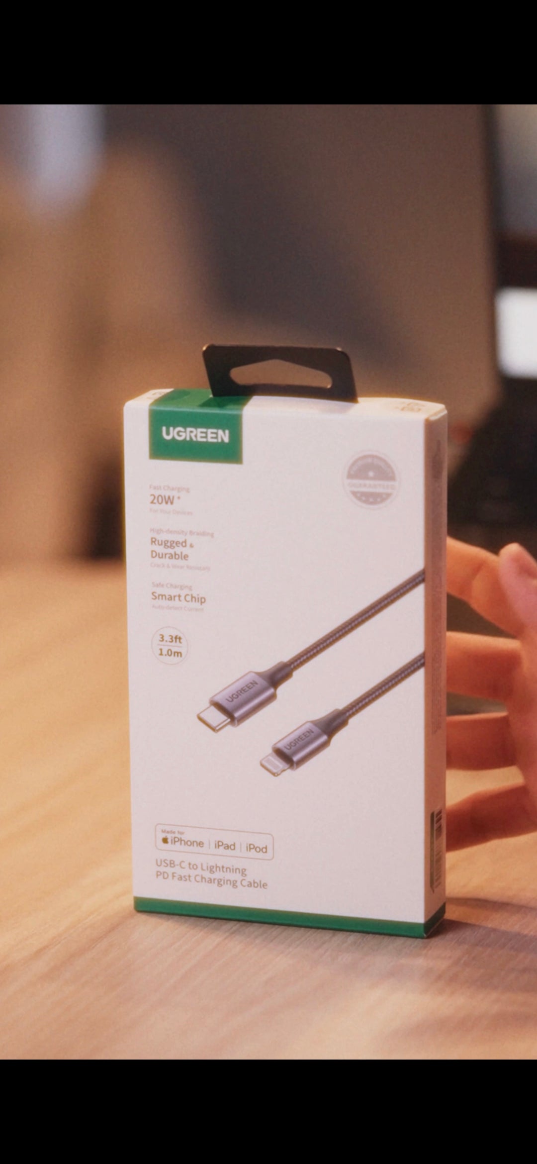 Cable tc a Lightning Ugreen Trenzado Aluminio 20w 60759