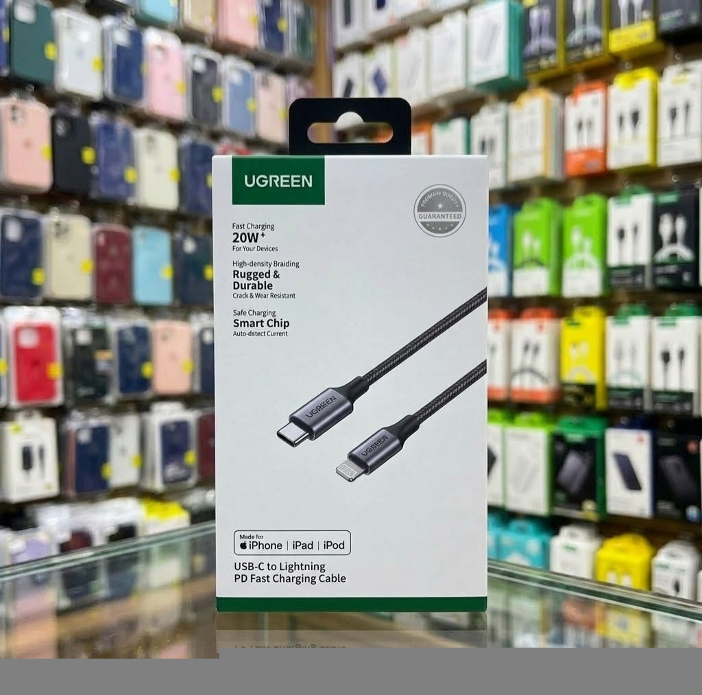 Cable tc a Lightning Ugreen Trenzado Aluminio 20w 60759
