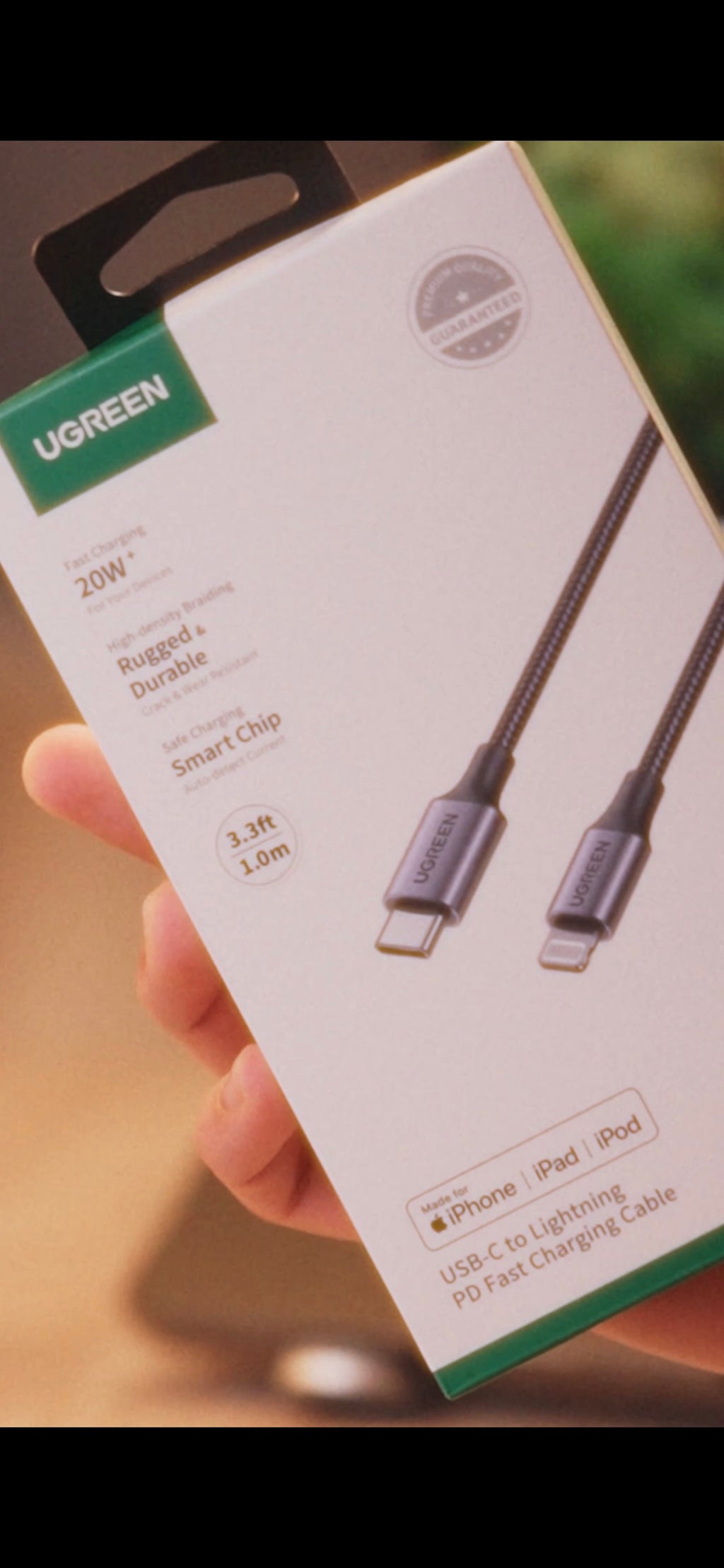 Cable tc a Lightning Ugreen Trenzado Aluminio 20w 60759