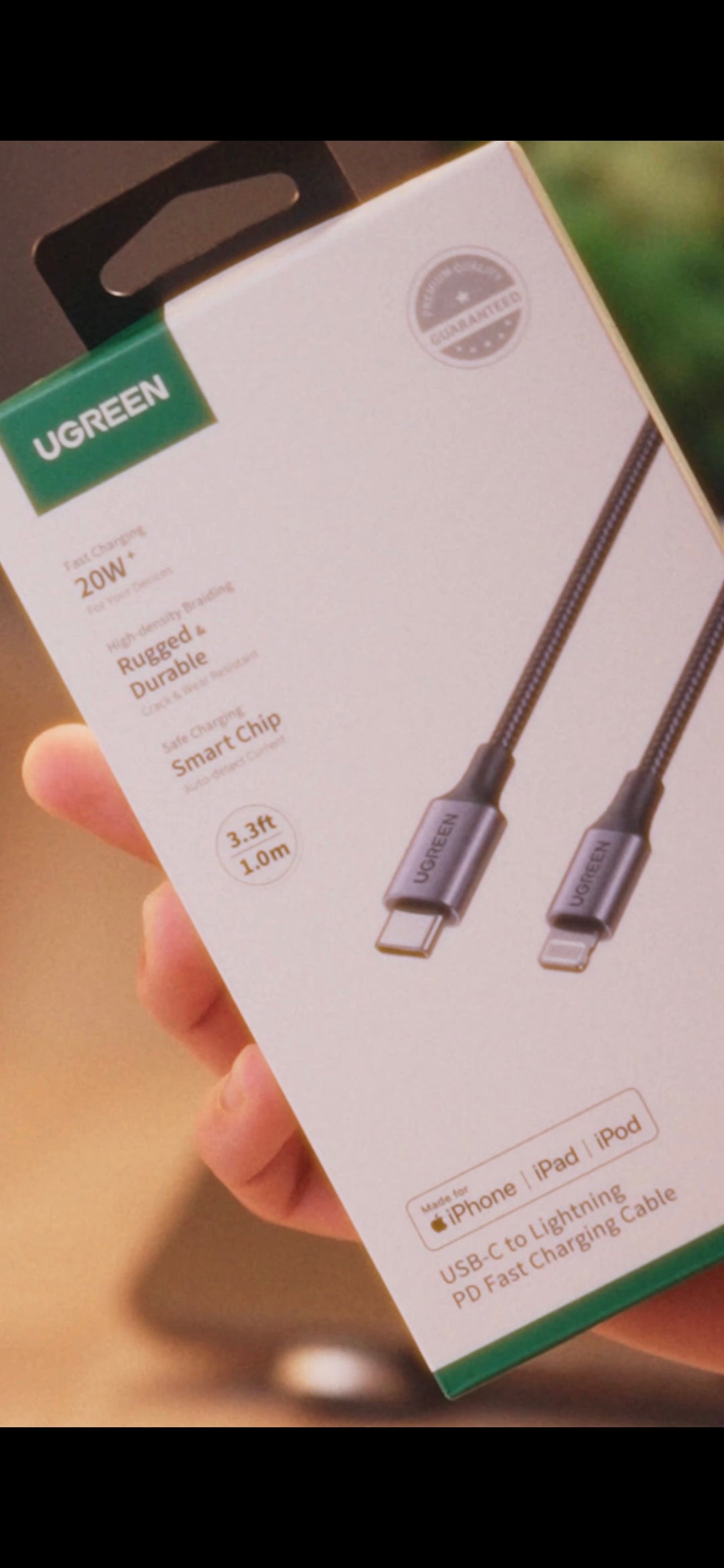Cable tc a Lightning Ugreen Trenzado Aluminio 20w 60759
